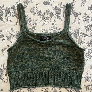 CIDER LARGE Green Crochet Tank-Top